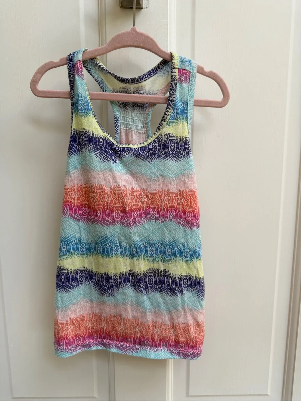 The Children's Place Girls 4 Multicolor Aztec Striped Racerback Tank Top Blouse